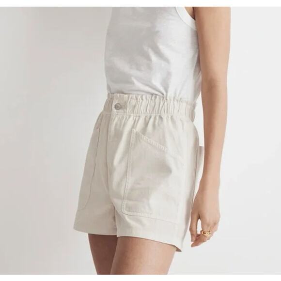 Madewell White Paperbag Utility Shorts Size 26 – Denim Pull-On Style - Picture 1 of 11